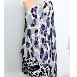Women's Le Chateau Jaguar Print Mini 100% Silk Dress - Size L 